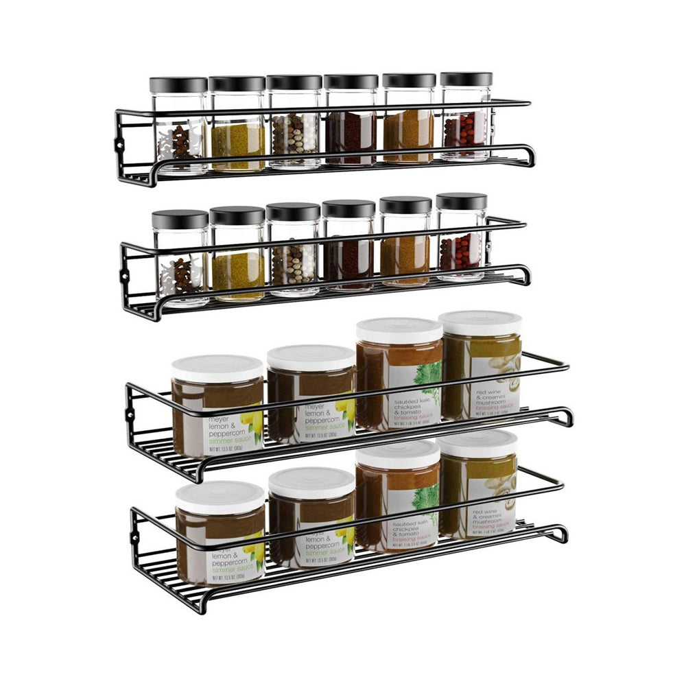 STORFEX 4 Pack Spice Rack Organizer for Cabinet or Wall Mount