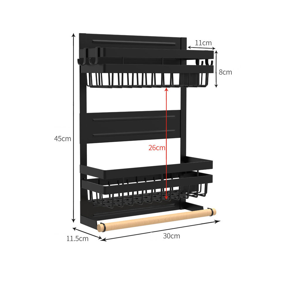 STORFEX 2 Layer Magnetic Spice Rack Refrigerator Shelf