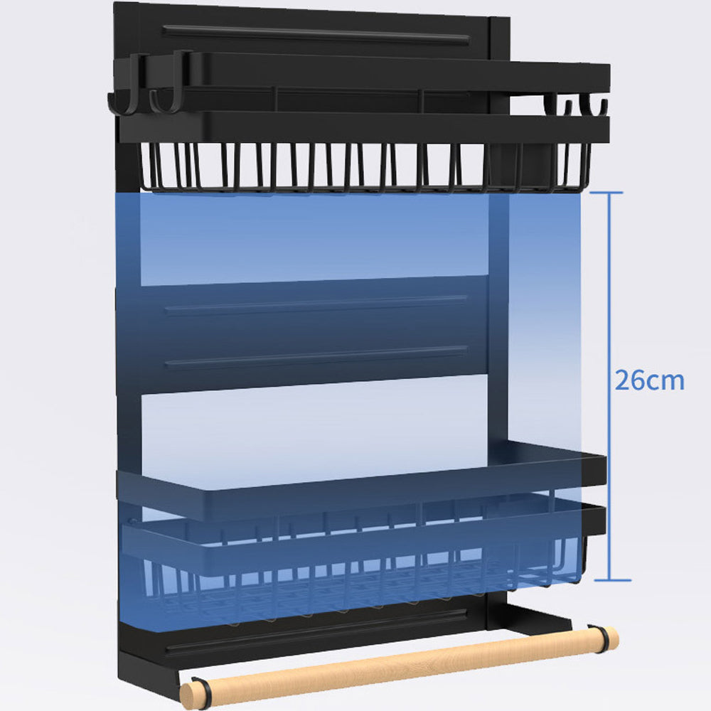 STORFEX 2 Layer Magnetic Spice Rack Refrigerator Shelf