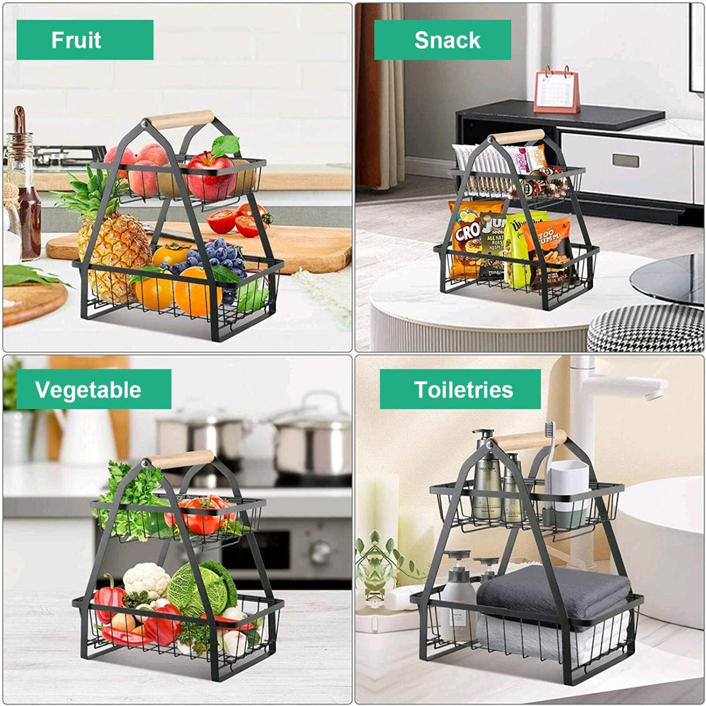 STORFEX Detachable 2 Tier Countertop Fruit Basket