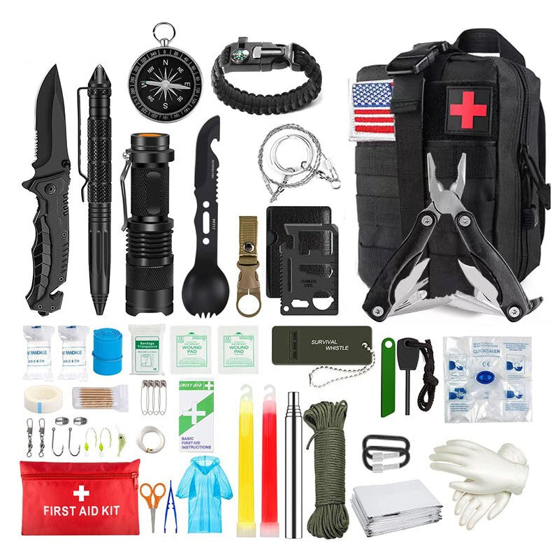 39in1 Tactical Emergency Survival Kit Outdoor Hiking Camping SOS Tool Equipment