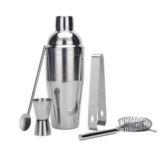 5 Pcs Stainless Steel Cocktail Maker Set  Premium Bartending Tool Kit