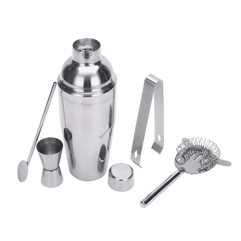 5 Pcs Stainless Steel Cocktail Maker Set  Premium Bartending Tool Kit