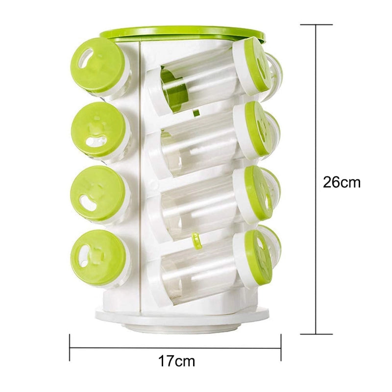 Revolving Spice Rack Tower Transparent Rotating Seasoning Storage Organizer