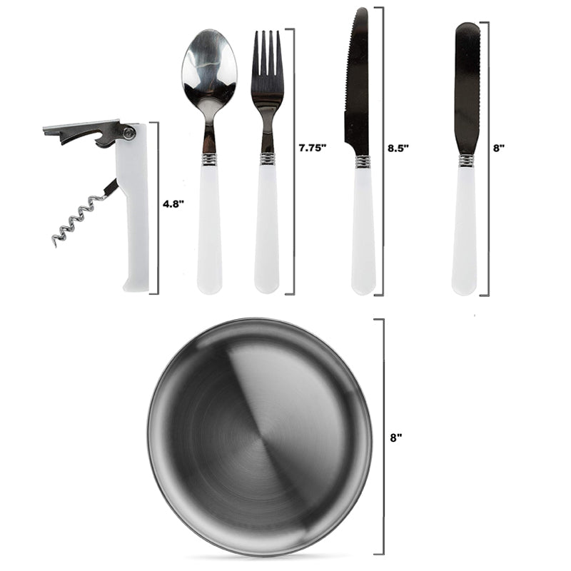 12pcs Camping Picnic Silverware Set for 2 Portable Cutlery Mess Kit