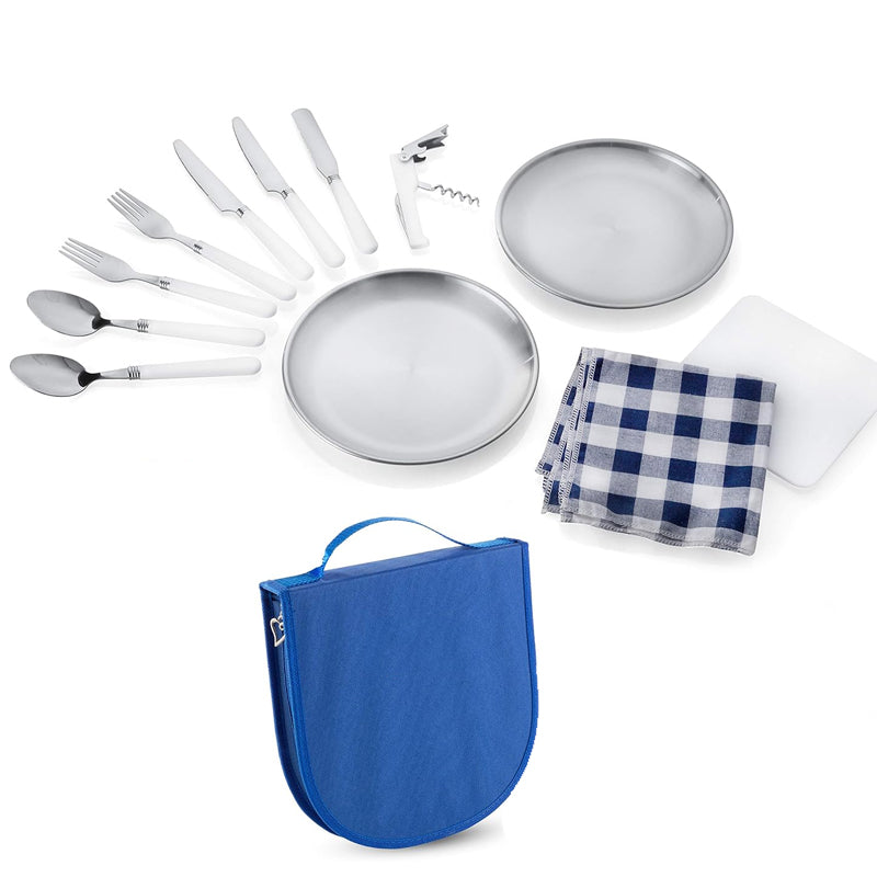 12pcs Camping Picnic Silverware Set for 2 Portable Cutlery Mess Kit