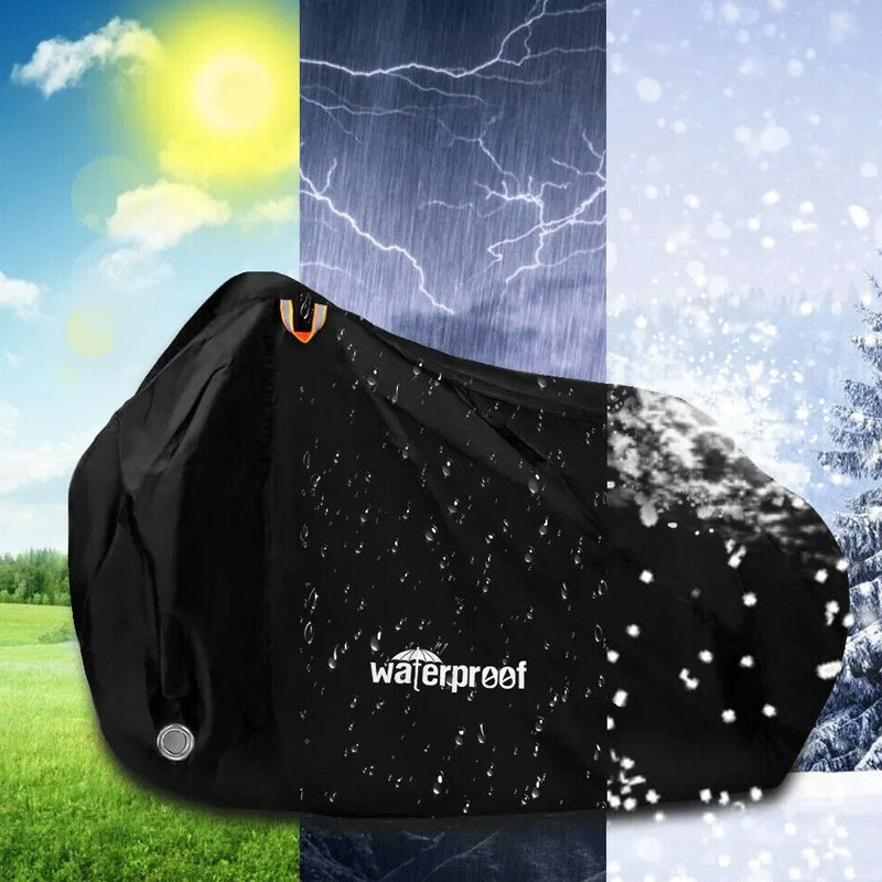 Heavy Duty Waterproof Outdoor Bicycle Cover with Anti-Theft Lock Holes