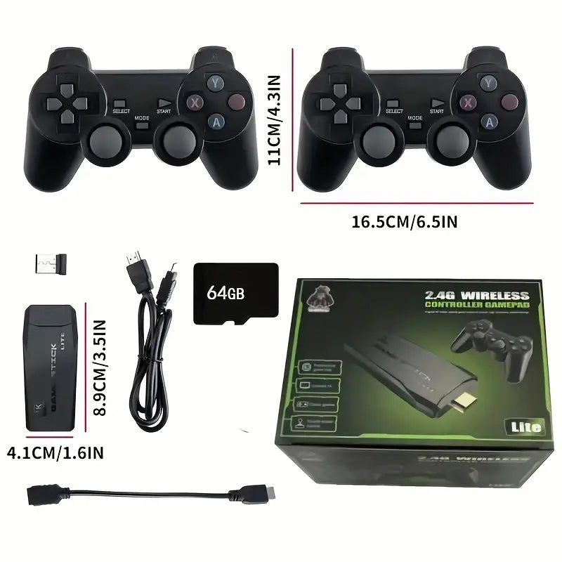 4K HD Plug and Play Retro Gaming Console with Controllers and Built-in Games