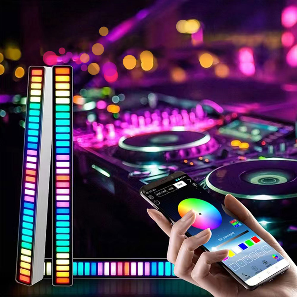 RGB Activated Music Rhythm LED Light Strip Lamp Sound Control -USB Rechargeable