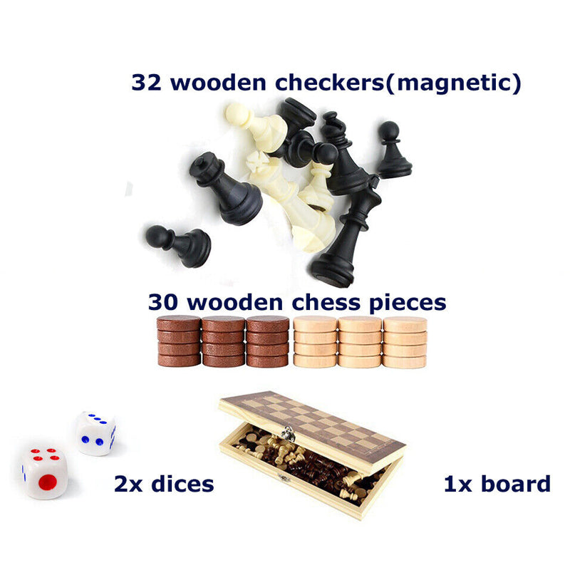 Folding Wooden Chess Gaming Set