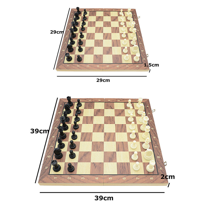 Folding Wooden Chess Gaming Set