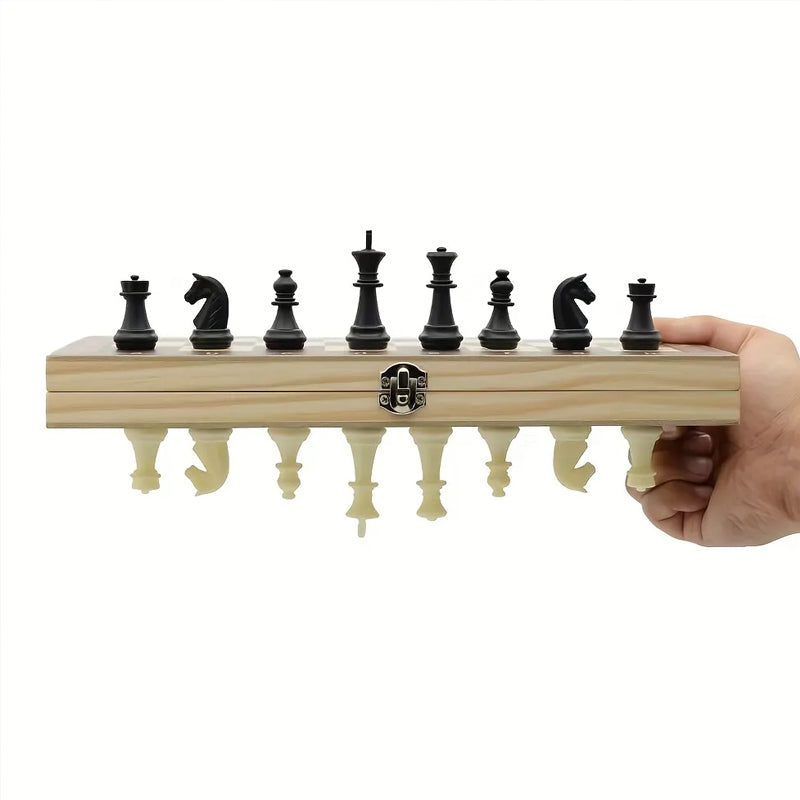 Folding Wooden Chess Gaming Set