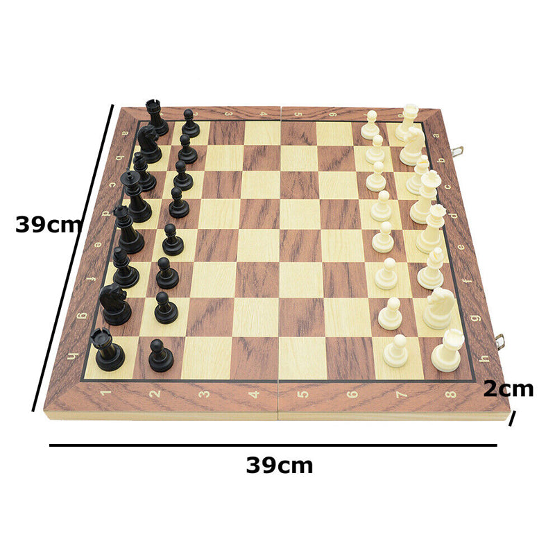 Folding Wooden Chess Gaming Set