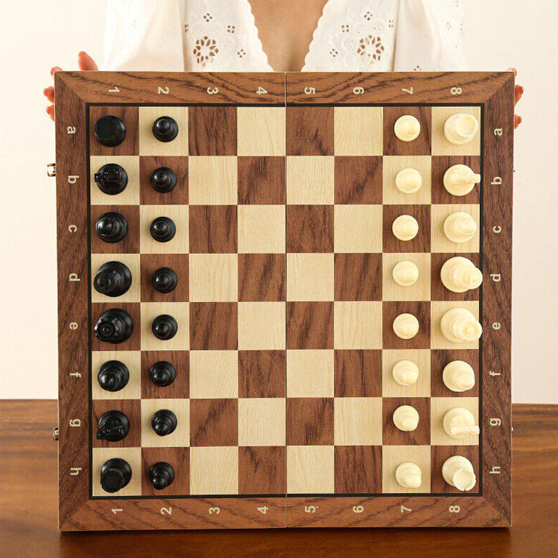 Folding Wooden Chess Gaming Set