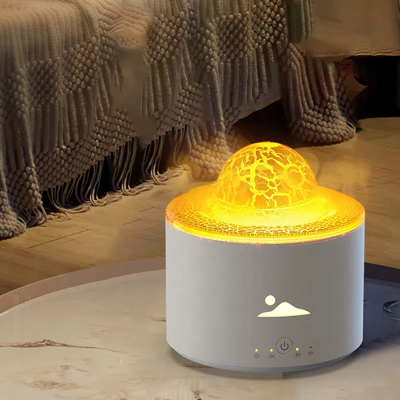 Simulation Flame Essential Oil Diffuser Tabletop Lamp Humidifier - USB Plugged in