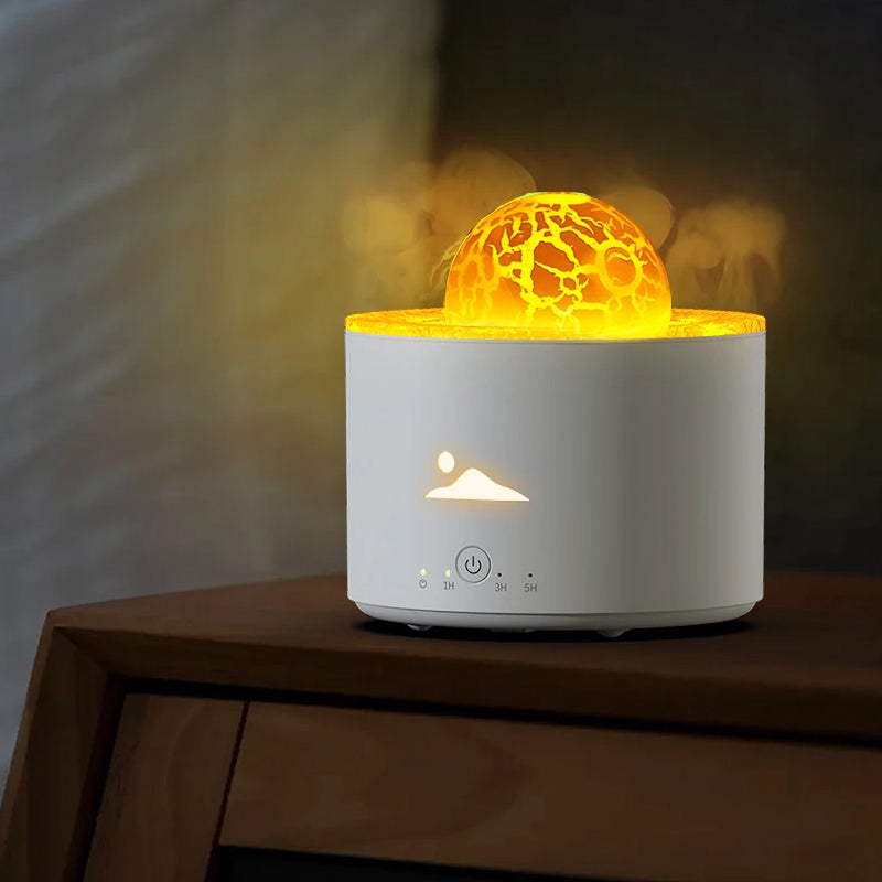 Simulation Flame Essential Oil Diffuser Tabletop Lamp Humidifier - USB Plugged in