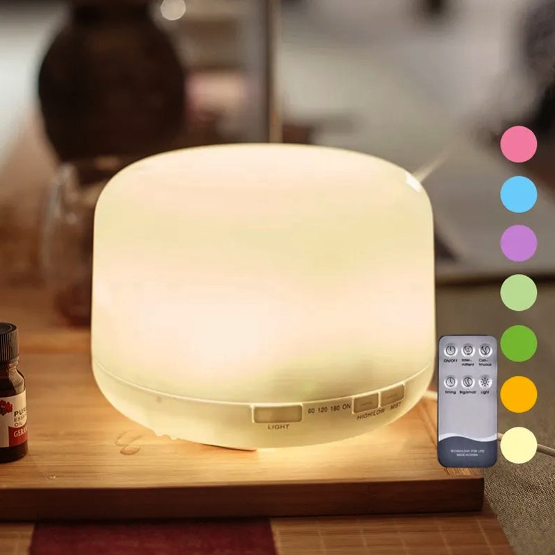 500ml Remote Controlled Multifunctional Essential Oil Diffuser with LED Light