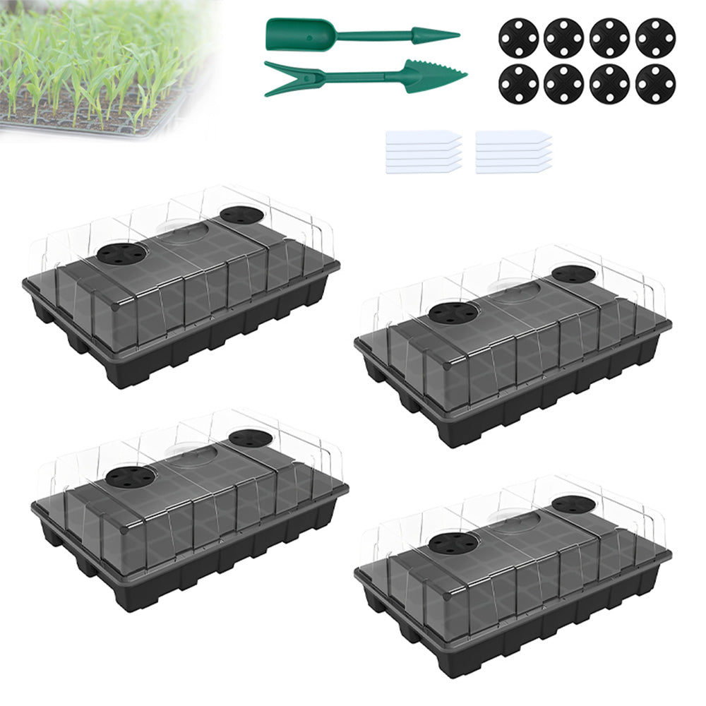 GREENHAVEN Seedling Trays Seed Starter Tray - 4 Pack, Adjustable Ventilation