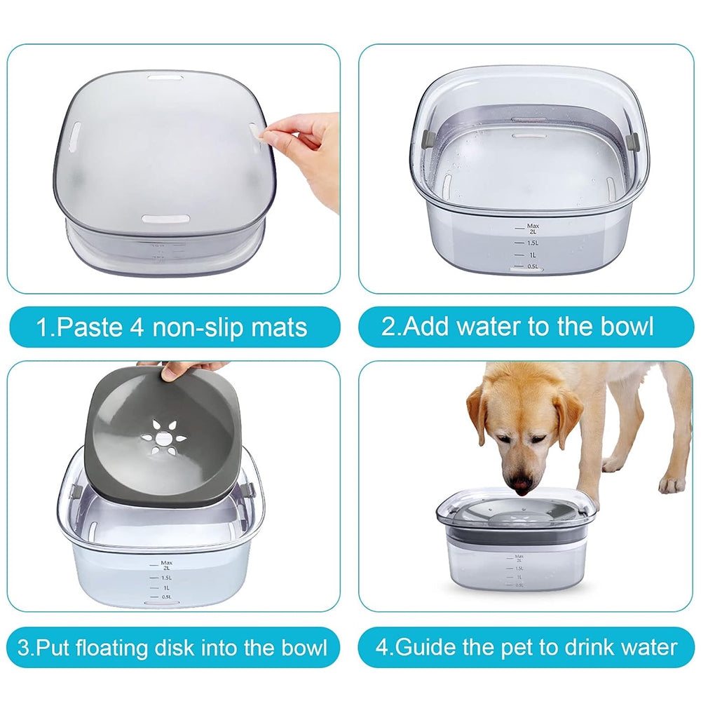 PETSWOL 2L No Spill Dog Bowl | Large Capacity, Slow Water Feeder for Clean and Healthy Drinking