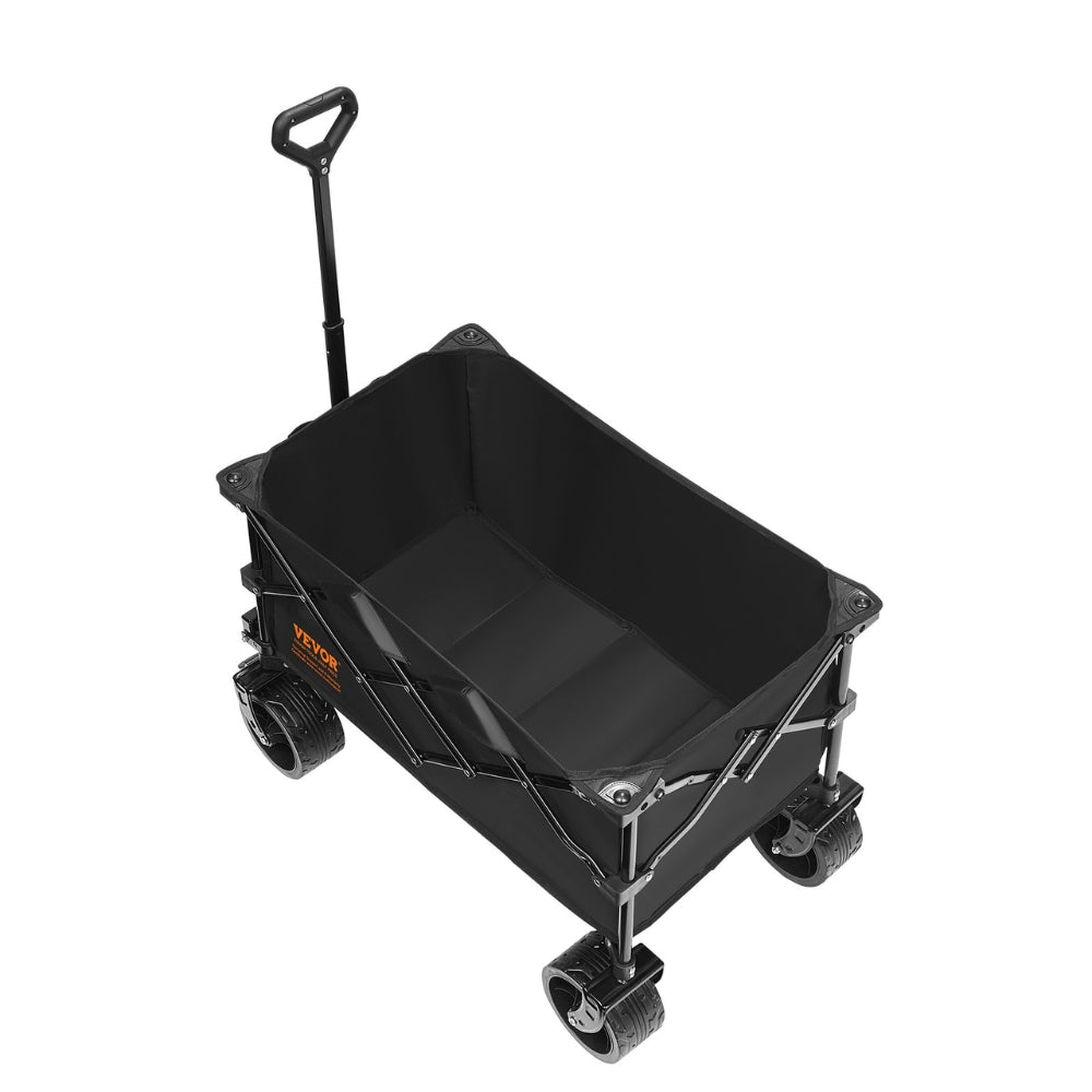 Collapsible Folding Wagon Beach Wagon Cart with All-Terrain Wheels Drink Holders