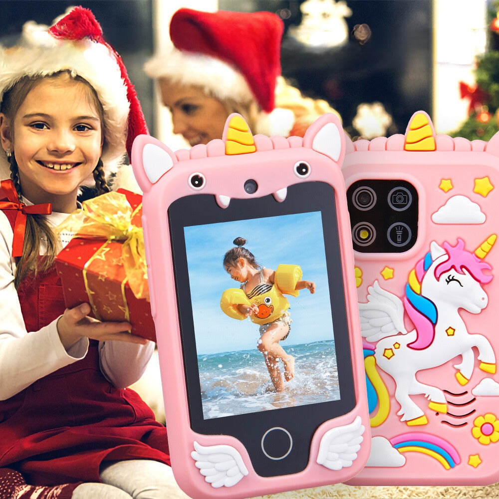 Kids Musical Smart Phone Toys Cartoon Unicorn Touchscreen Mobile