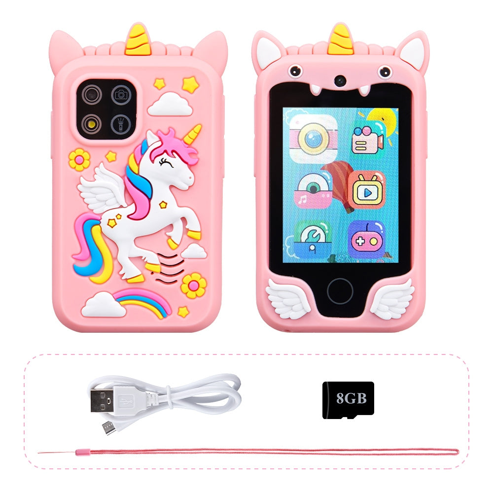 Kids Musical Smart Phone Toys Cartoon Unicorn Touchscreen Mobile