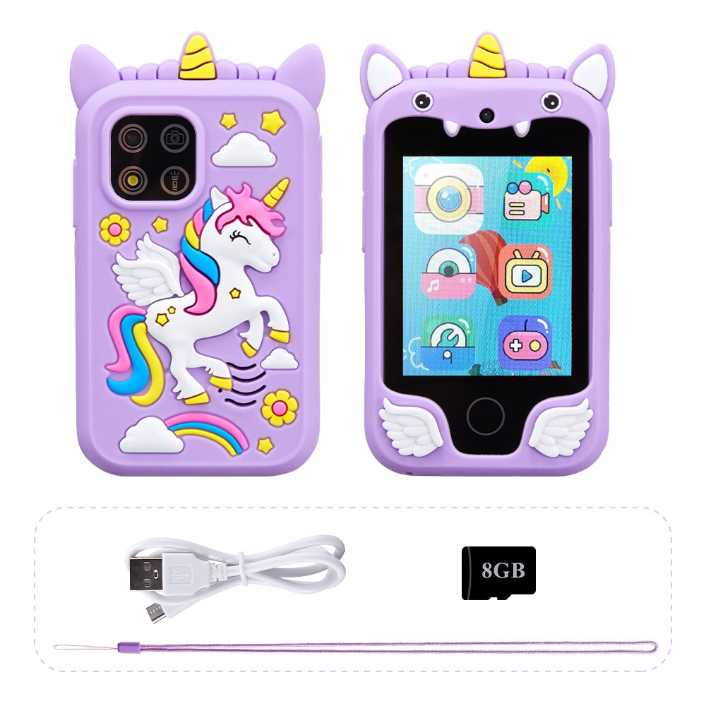 Kids Musical Smart Phone Toys Cartoon Unicorn Touchscreen Mobile