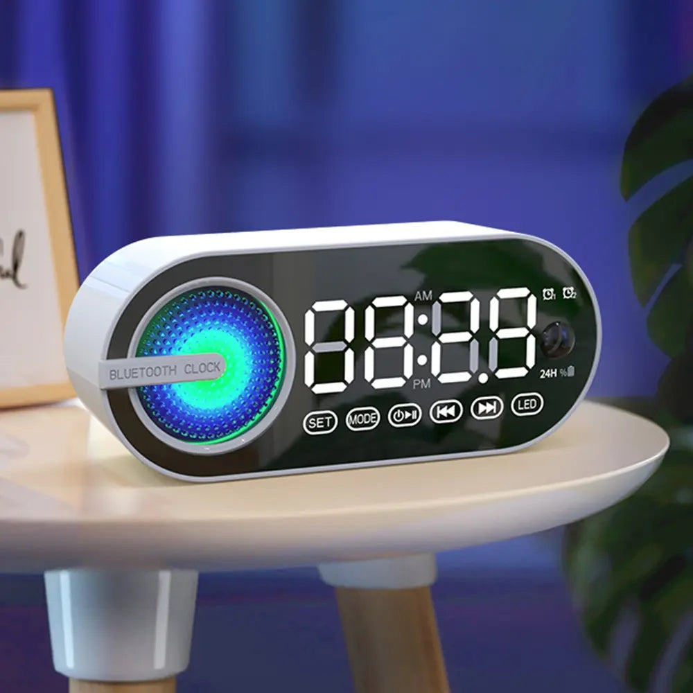 RGB Bluetooth Speaker Alarm Clock with TWS and Large Display