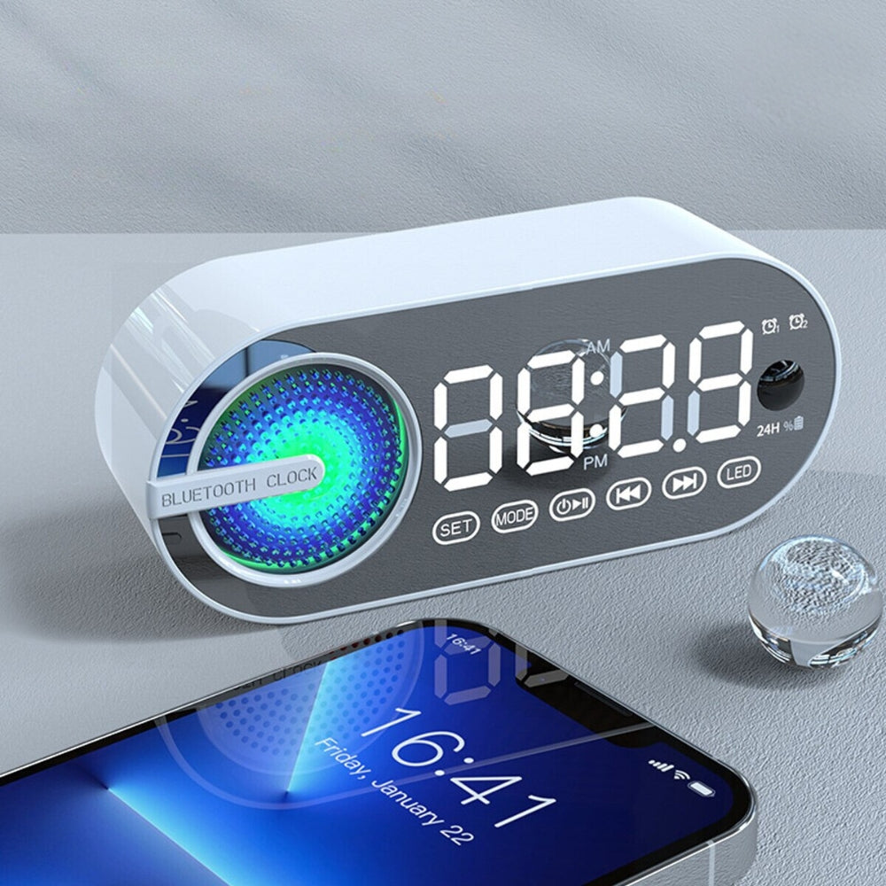 RGB Bluetooth Speaker Alarm Clock with TWS and Large Display