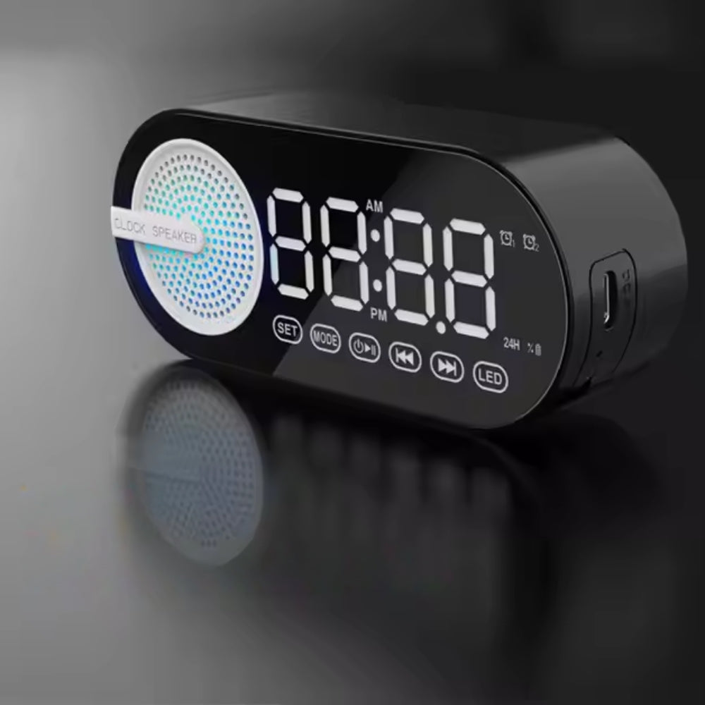 RGB Bluetooth Speaker Alarm Clock with TWS and Large Display