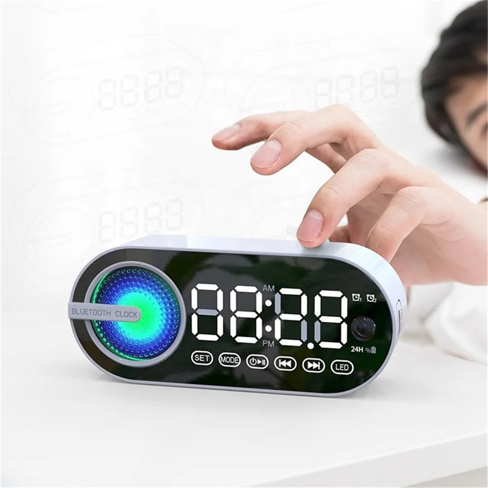 RGB Bluetooth Speaker Alarm Clock with TWS and Large Display