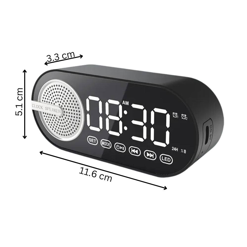 RGB Bluetooth Speaker Alarm Clock with TWS and Large Display