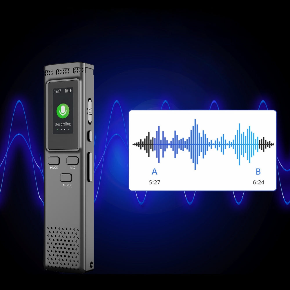 Digital Voice Recorder Voice Activated Audio Recording Noise Reduction with Playback