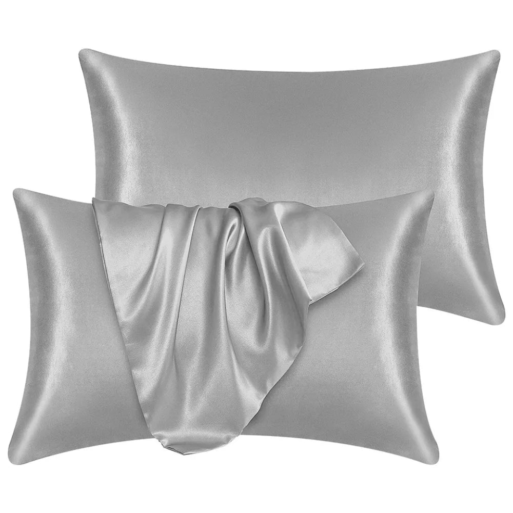 2Pcs Mulberry Silk Standard Pillow Case Slip Protector Genuine