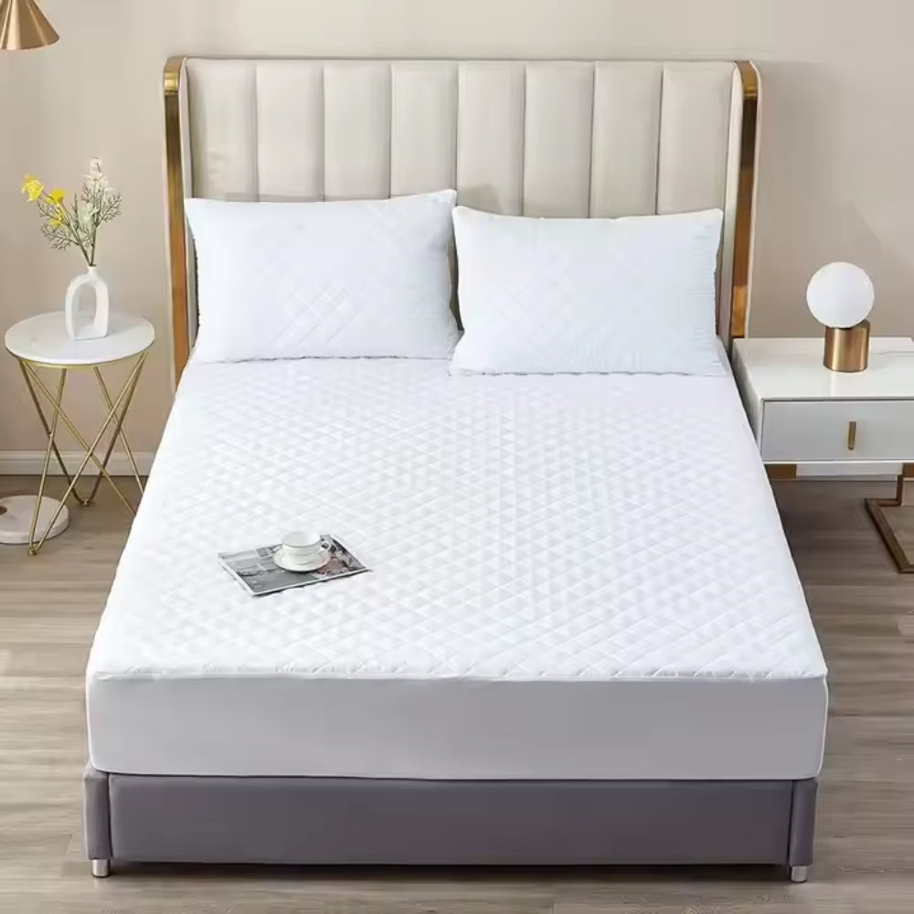 Luxury Fitted Quilted Cotton Cover Mattress Protector Topper