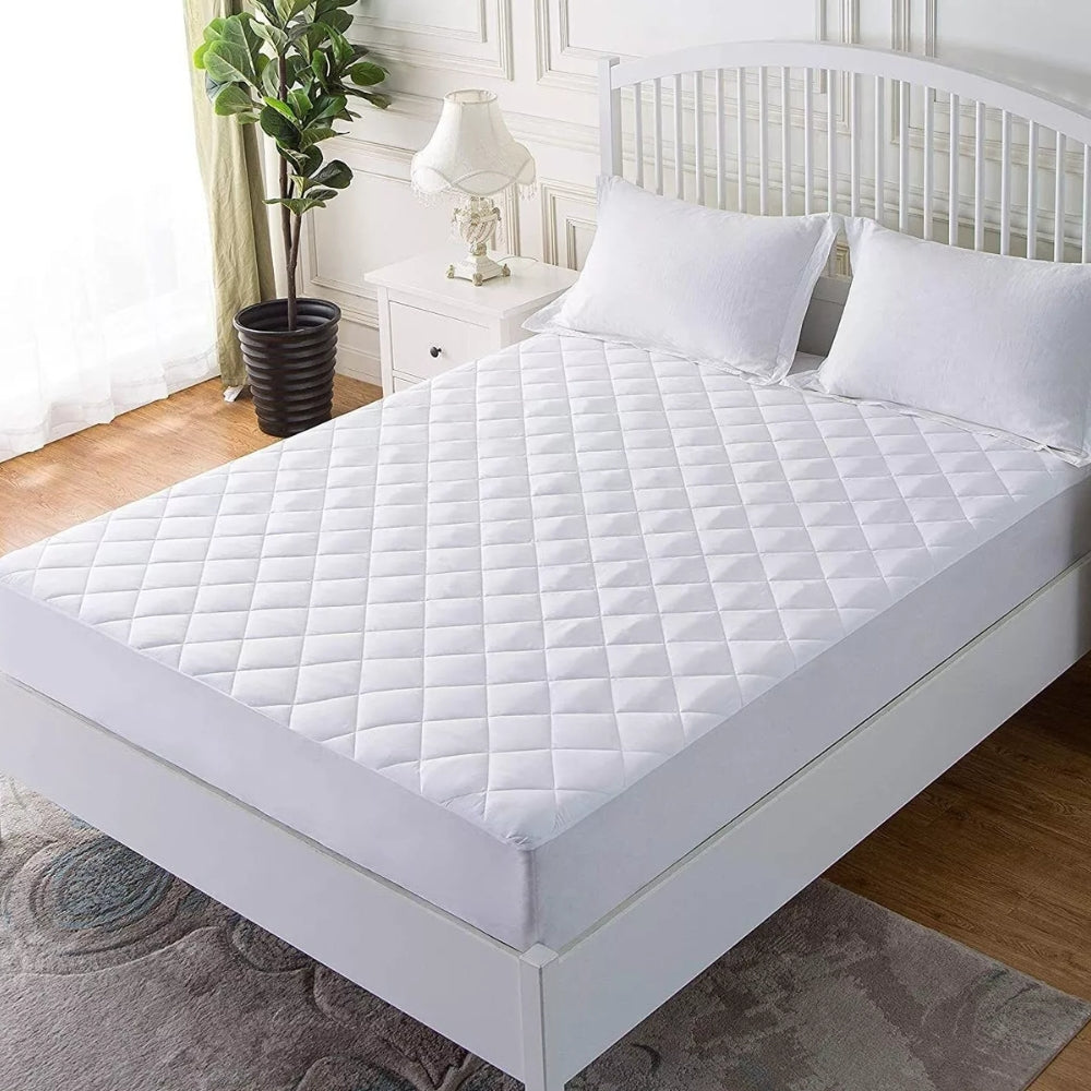 Luxury Fitted Quilted Cotton Cover Mattress Protector Topper