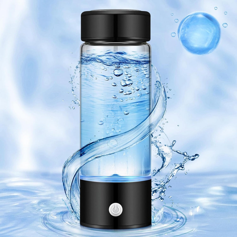 Hydrogen Rich Portable Water Glass Bottle Alkaline Generator Ionizer USB 420ML