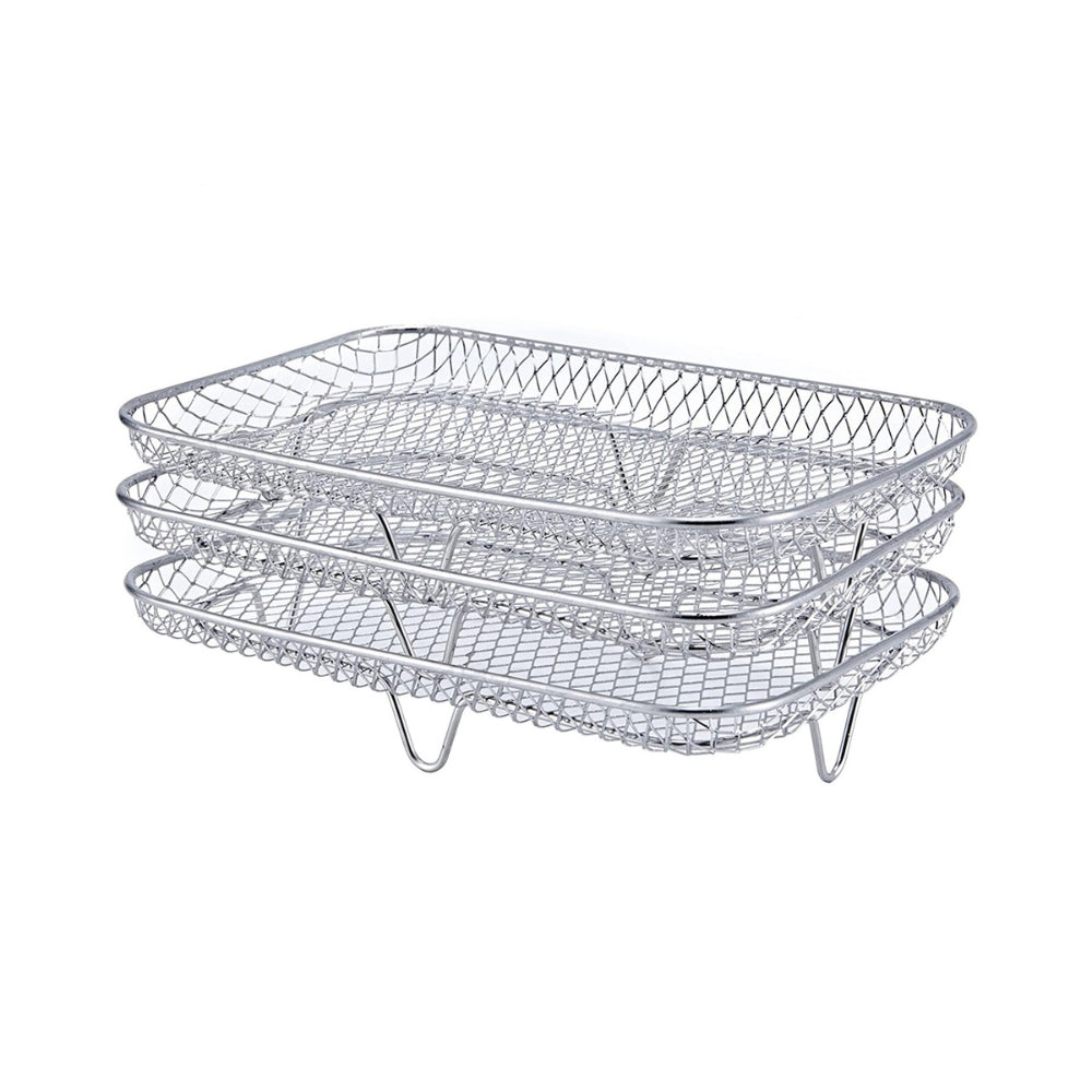 3 Layers Air Fryer Rack Stackable Grilling Rack Stainless Steel