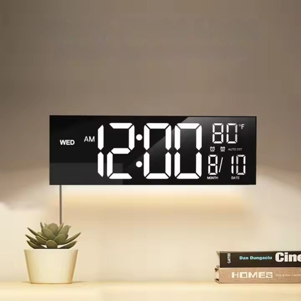 Large Digital Wall Clock with Remote Control 8 RGB Colors Digital Alarm Clock