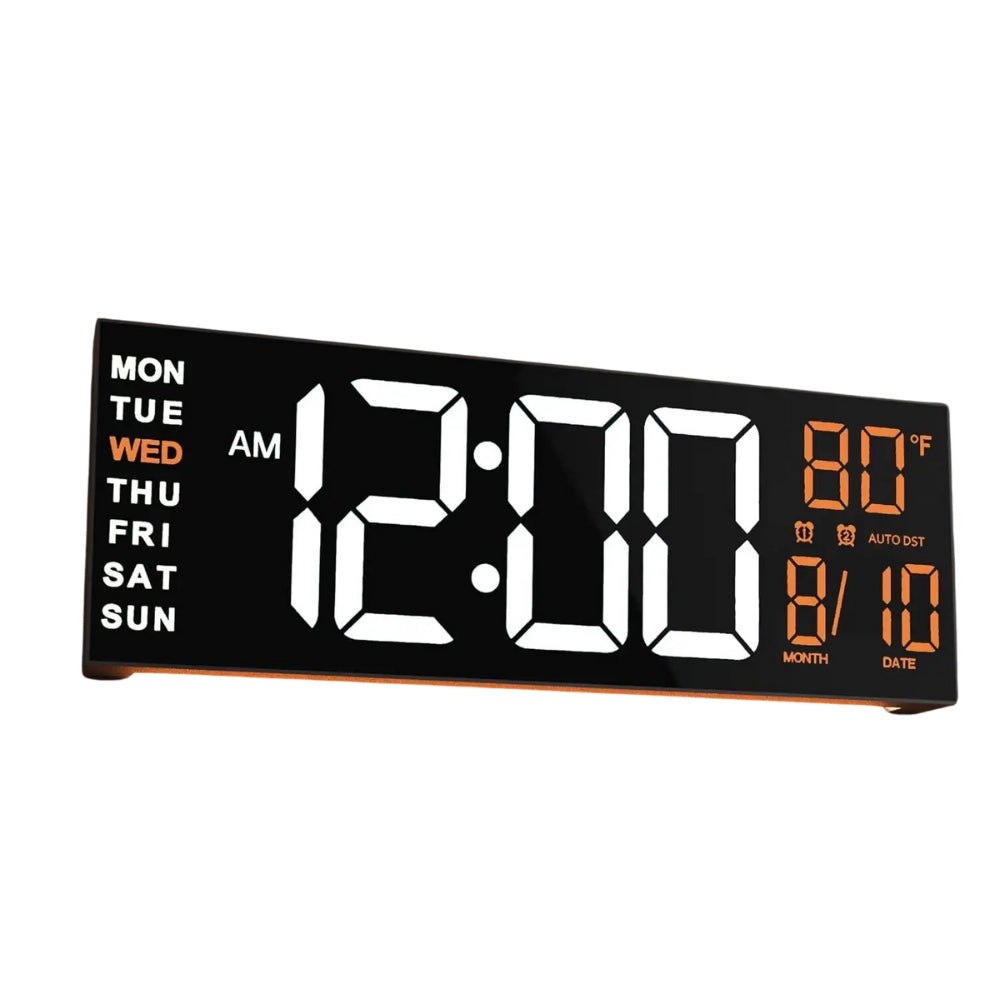 Large Digital Wall Clock with Remote Control 8 RGB Colors Digital Alarm Clock