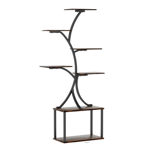 Tree Shaped Industrial Plant Stand Display Rack Corner Flower Holder