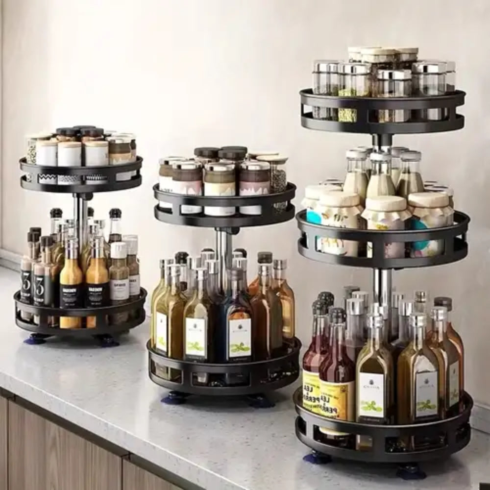 360 Degree Rotating Spice Rack Organizer for Kitchen