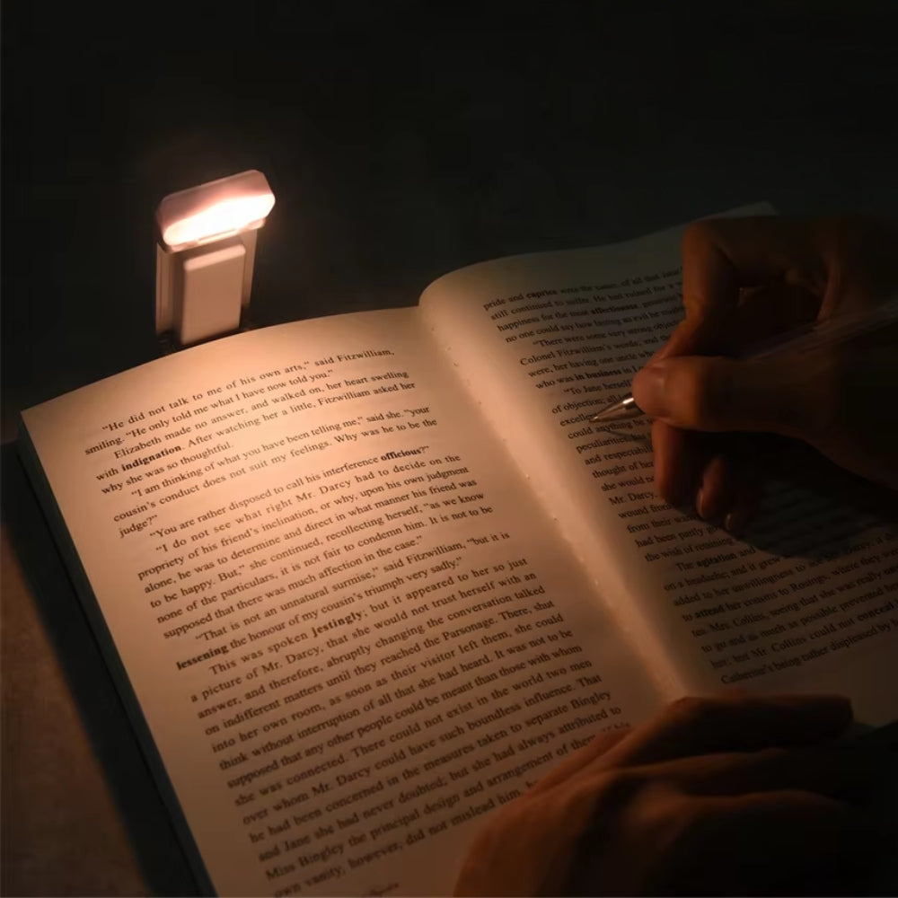 Portable USB Rechargeable Clip on Book Light with Timer