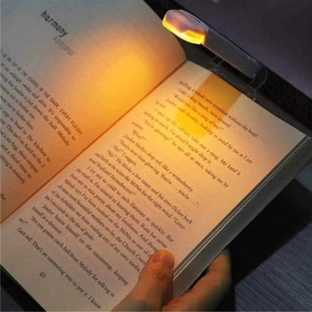 Portable USB Rechargeable Clip on Book Light with Timer