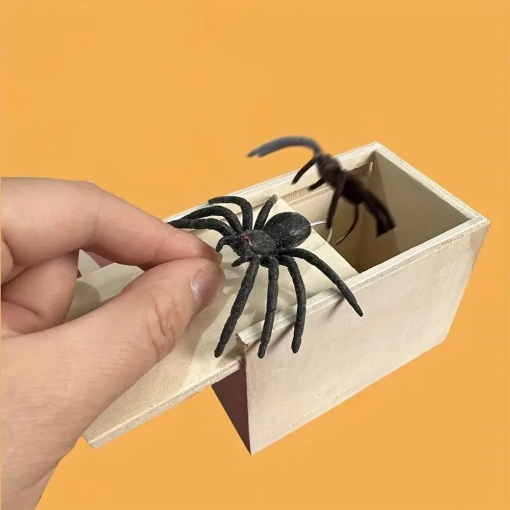 Wooden Prank Spider Scare Box