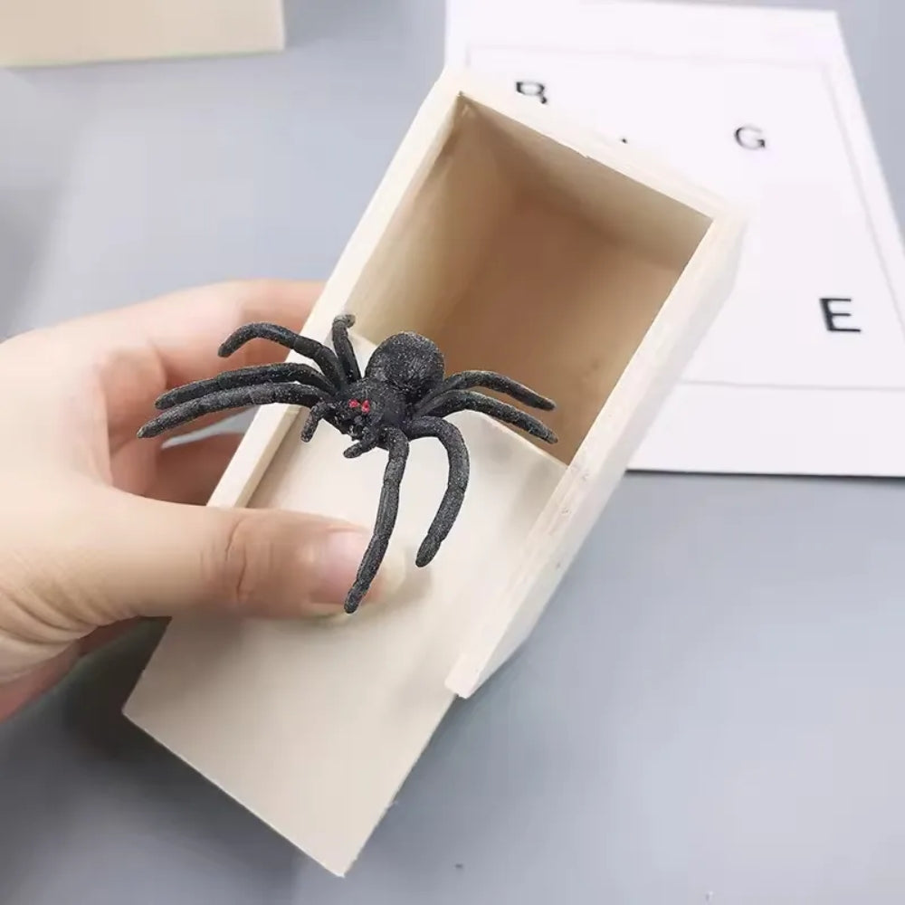 Wooden Prank Spider Scare Box