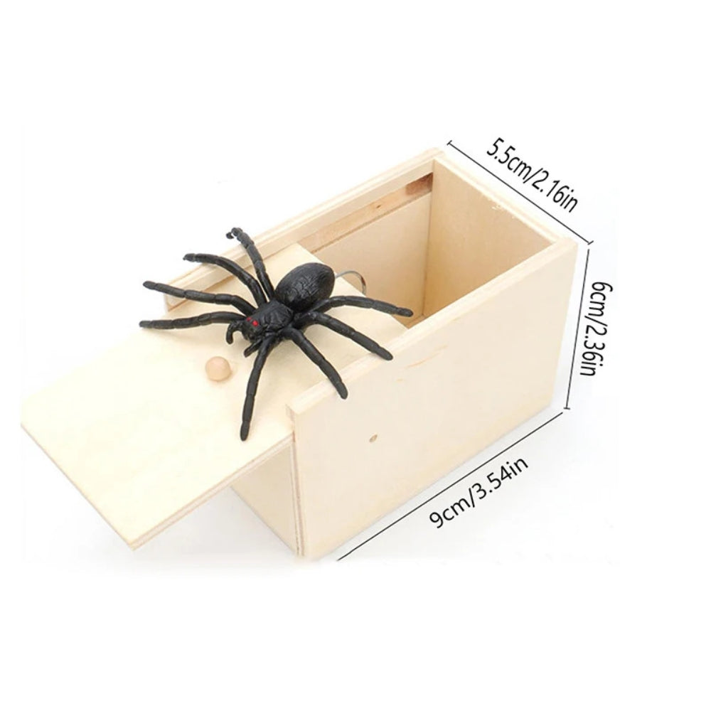 Wooden Prank Spider Scare Box