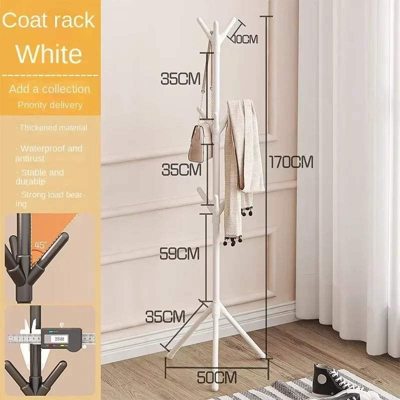 Clothes and Hats Rack Floor To Floor Bedroom Coat Hook Bedroom Vertical Tree Branch Shape Holder Hat Scarf Handbag Storage Hange - Chic Cart