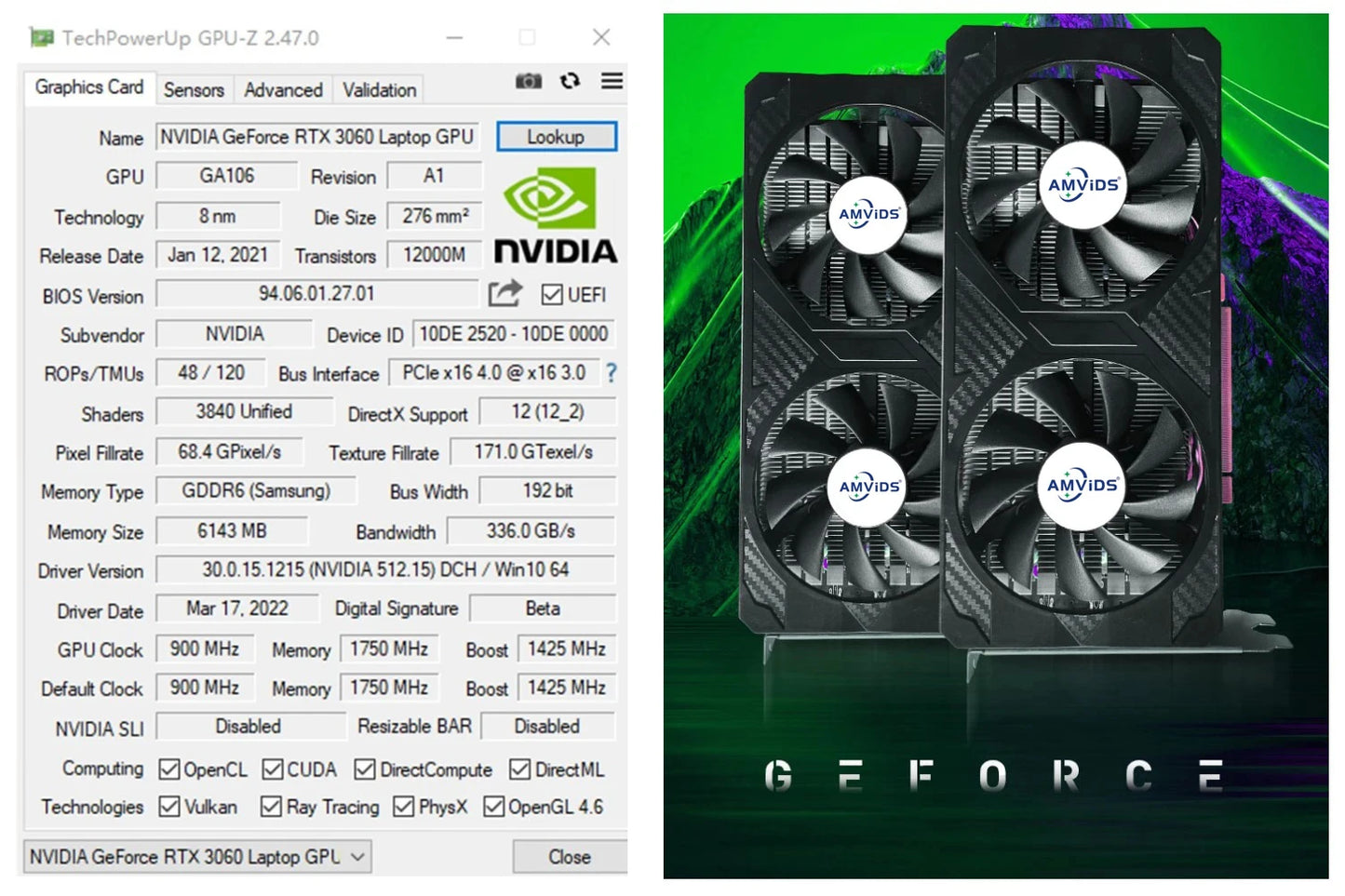 2024 USED RTX 3060 6G Graphics Card GDDR6 192Bit Non LHR Mining Video Cards for GeForce RTX 3060M Gaming Card 46-49Mhs - Chic Cart