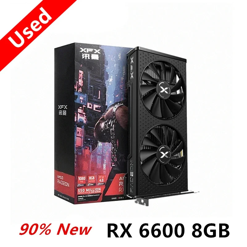 USED XFX RX 6600 XT 6600XT RX6600 XT 8GB Graphics Card AMD GPU Radeon RX6600XT RX6600 XT GDDR6 Video Cards  PC Computer Game - Chic Cart